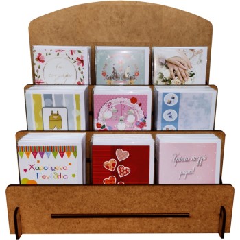 STAND ΕΠΙΤΡΑΠΕΖΙΟ ΞΥΛΙΝΟ (με 300 καρτάκια διάφορα)