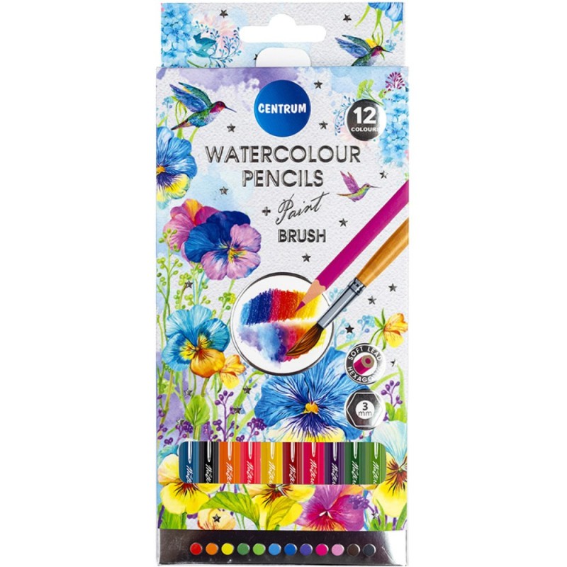 ΚΡΑΓΙΟΝ ΞΥΛΙΝΑ CENTRUM  ΑΚΟΥΑΡΕΛΑΣ ΣΕΤ 12 χρωμ.