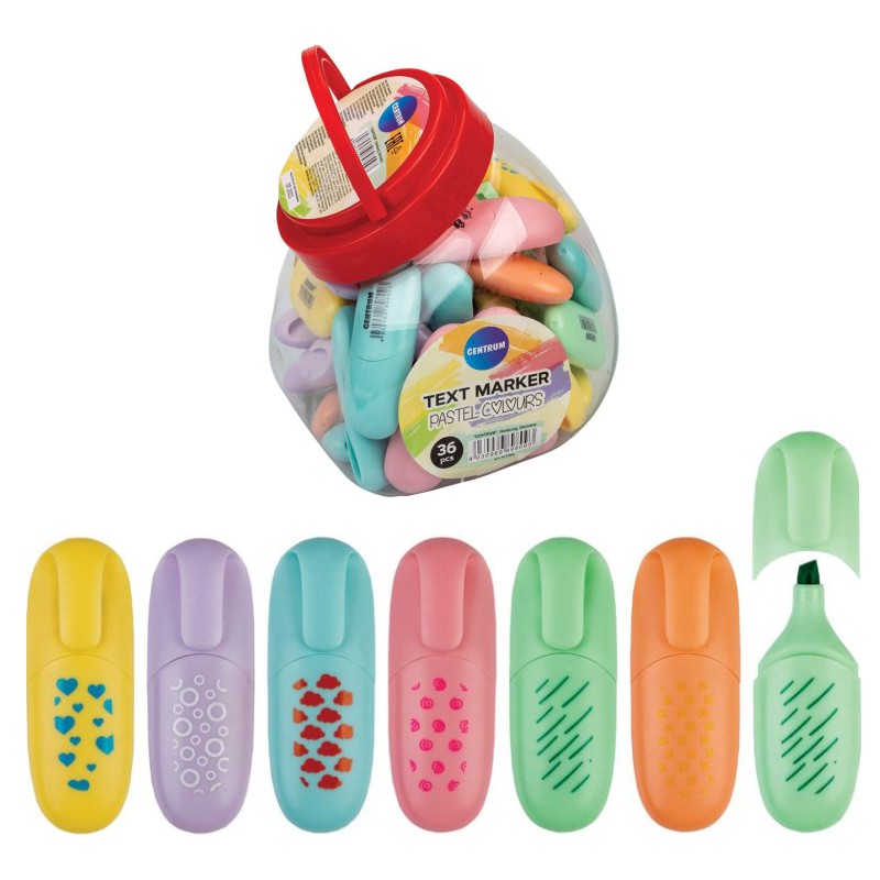 ΜΑΡΚΑΔΟΡΟΙ CENTRUM ΥΠΟΓΡΑΜΜΙΣΗΣ PASTEL ΜΙΝΙ (σε βάζο 36τεμ)