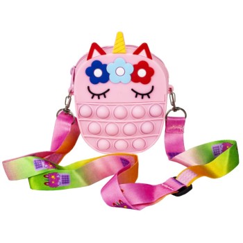 ΠΟΡΤΟΦΟΛΙ  CENTRUM ΣΙΛΙΚΟΝΗΣ ΚΡΕΜΑΣΤΟ UNICORN POP IT  (95x110χ35mm)