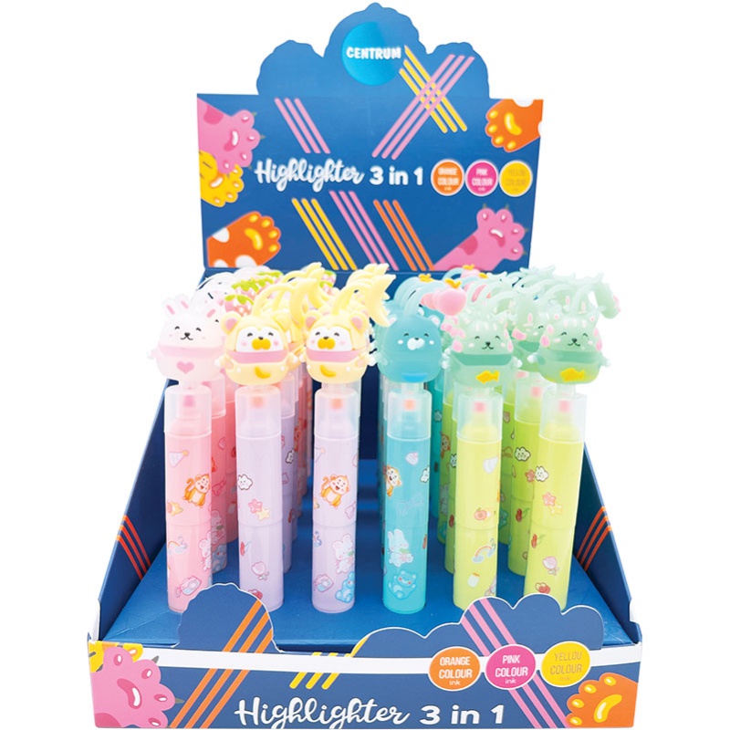 ΜΑΡΚΑΔΟΡΟΙ CENTRUM ΥΠΟΓΡΑΜΜΙΣΗΣ ΦΩΣΦΟΡΟΥΧΟΙ 3/ΠΛΟΙ CUTE ANIMAL