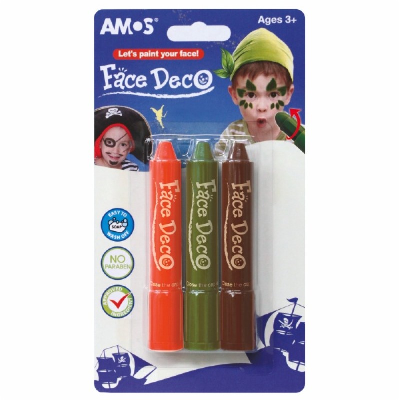 ΚΡΑΓΙΟΝ ΜΑΚΙΓΙΑΖ ΠΡΟΣΩΠΟΥ AMOS FACE DECO ΣΕΤ 3 ΧΡΩΜ. BOYS