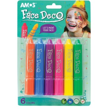 ΚΡΑΓΙΟΝ ΜΑΚΙΓΙΑΖ ΠΡΟΣΩΠΟΥ AMOS FACE DECO ΣΕΤ 6 ΧΡΩΜ. FANCY ΧΡΩΜΑΤΑ