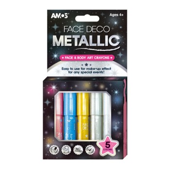 ΚΡΑΓΙΟΝ ΜΑΚΙΓΙΑΖ ΠΡΟΣΩΠΟΥ AMOS FACE DECO METALIC ΣΕΤ 5 ΧΡΩΜ.
