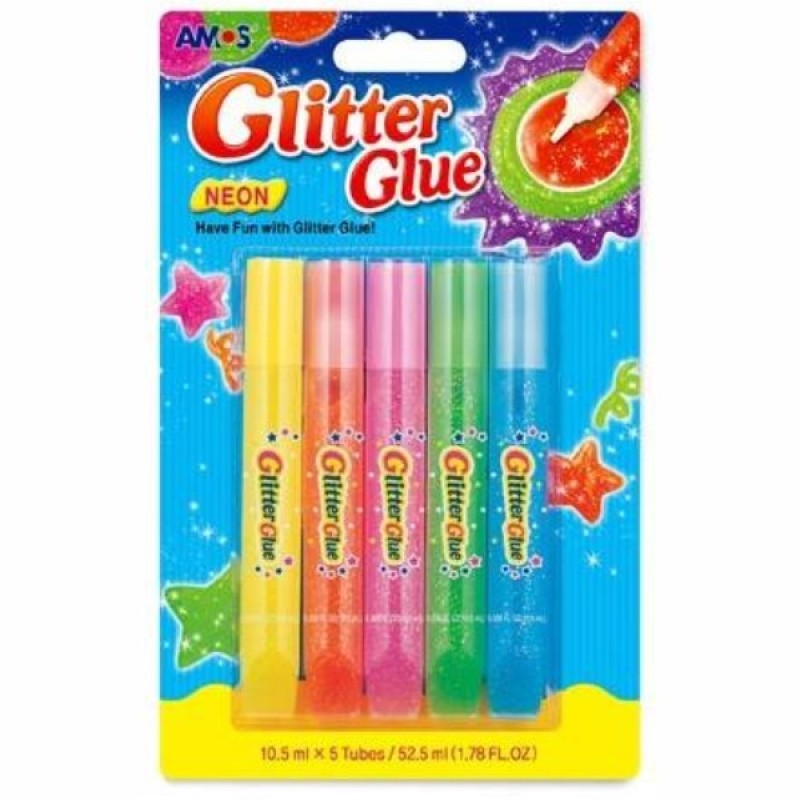 ΧΡΥΣΟΚΟΛΛΕΣ AMOS 10,5ml NEON  ΜΠΛΙΣΤΕΡ 5 ΧΡΩΜ.