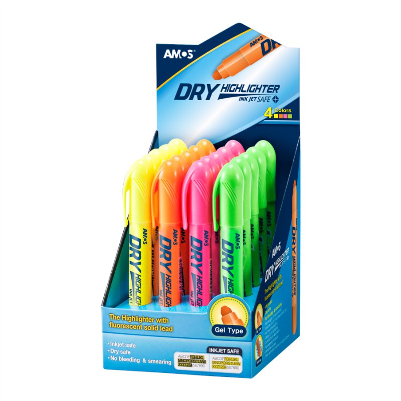 ΜΑΡΚΑΔΟΡΟΙ AMOS ΥΠΟΓΡΑΜΜΙΣΗΣ ΦΩΣΦΟΡΟΥΧΟΙ GEL (stand 20τεμ.)