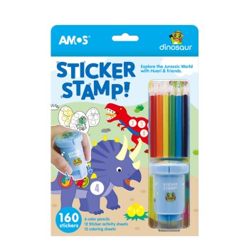 ΒΙΒΛΙΑ ΖΩΓΡΑΦΙΚΗΣ AMOS STICKER STAMP DINOSAUR