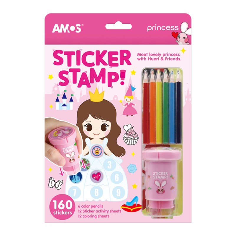 ΒΙΒΛΙΑ ΖΩΓΡΑΦΙΚΗΣ AMOS STICKER STAMP PRINCESS