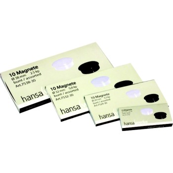 ΜΑΓΝΗΤΕΣ ALCO ΣΤΡΟΓΓΥΛΟΙ ΧΡΩΜ. 10τεμ. Φ32mm