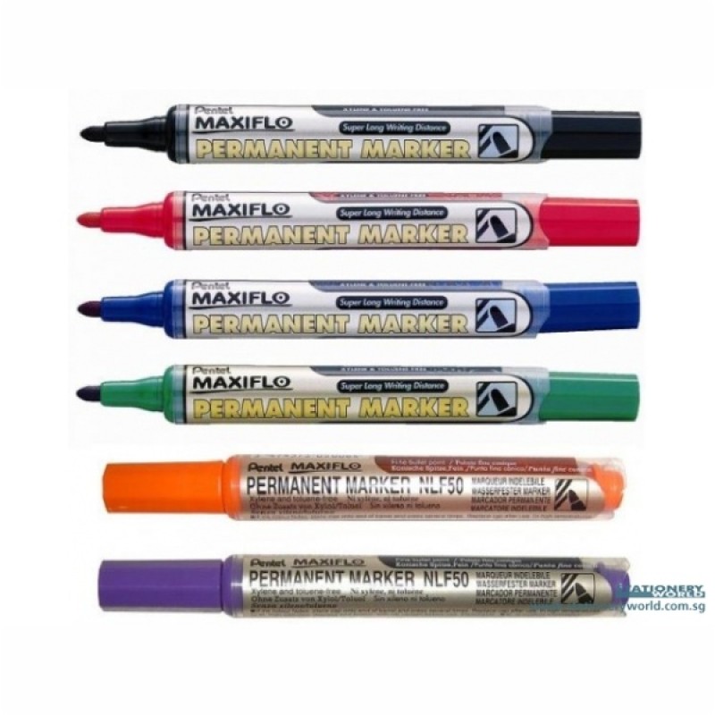 ΜΑΡΚΑΔΟΡΟΙ PENTEL PERMANENT MAXIFLO NLF50 (Στρογγυλή μύτη)
