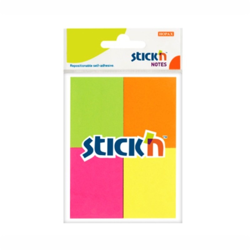 ΧΑΡΤΑΚΙΑ Stick'N ΝΕΟΝ ΑΣΟΡΤΙ 38Χ50 50Φ ΣΕΤ 4τεμ.