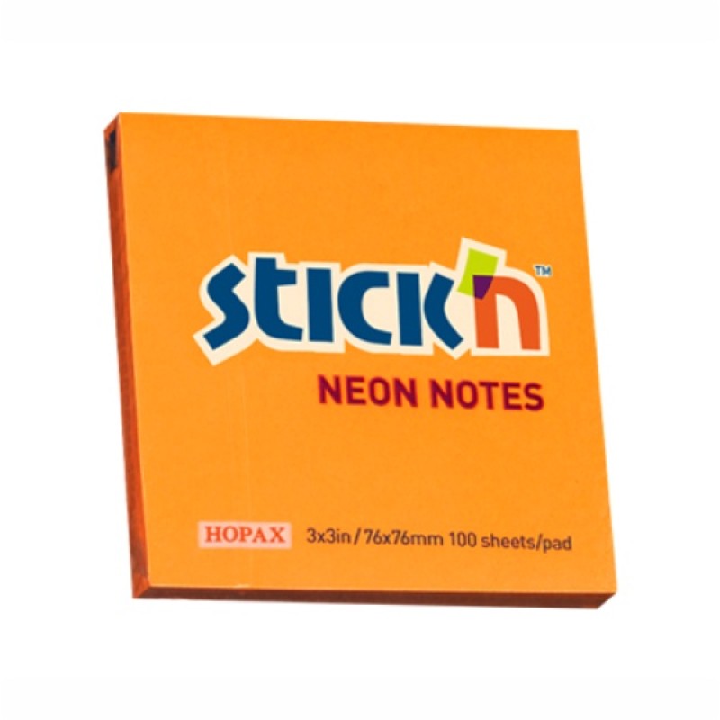 ΧΑΡΤΑΚΙΑ Stick'N NEON ΠΟΡΤΟΚΑΛΙ 76Χ76 100Φ