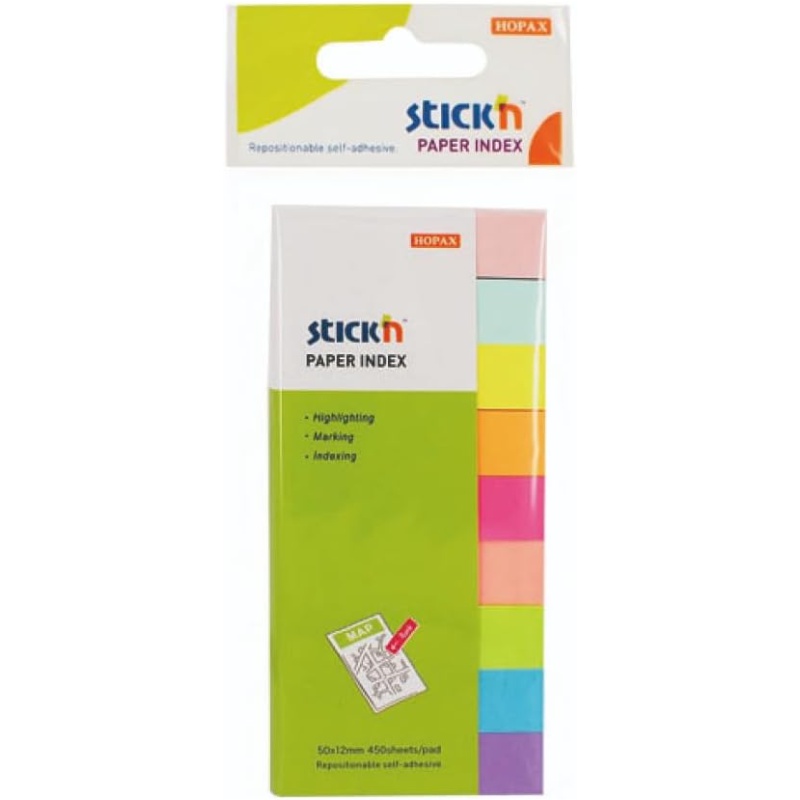 ΣΕΛΙΔΟΔΕΙΚΤΕΣ Stick'N ΧΑΡΤΙΝΟΙ 50x12mm RAINBOW  ΣΕΤ 9χ50Φ