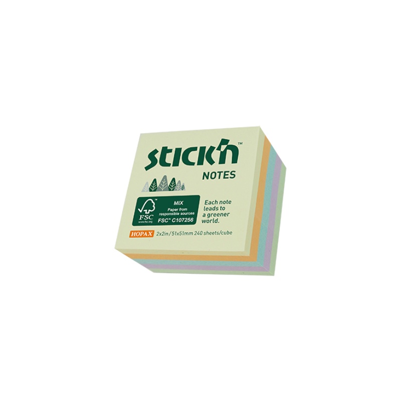 ΧΑΡΤΑΚΙΑ Stick'N ΚΥΒΟΣ ΜΙΝΙ PASTEL FSC 50Χ50 240Φ