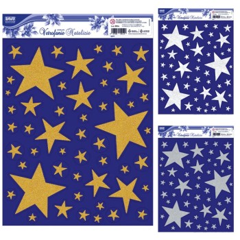 ΑΥΤΟΚΟΛΛΗΤΑ LEBEZ CHRISTMAS GLITTER ΑΣΤΕΡΙΑ WINDOW 30x37cm