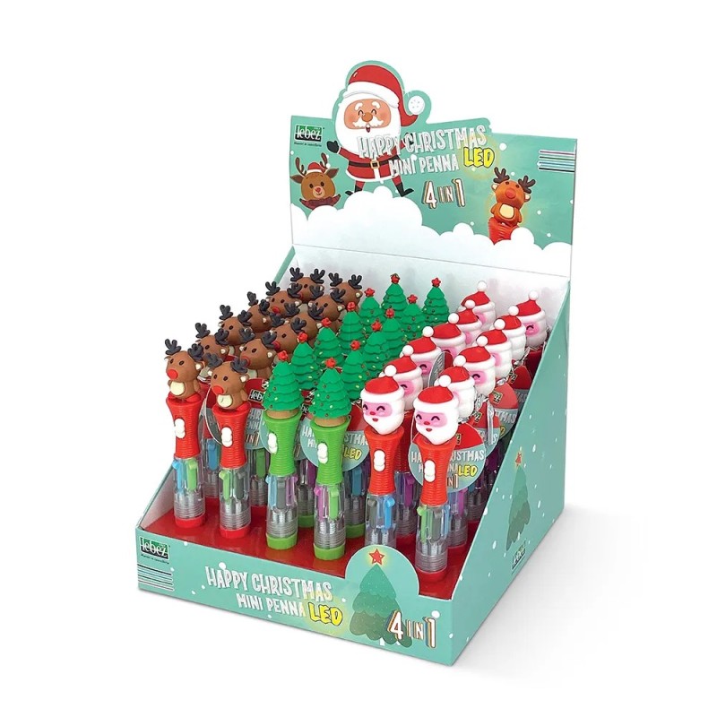 ΣΤΥΛΟ LEBEZ ΜΙΝΙ ΣΧΕΔΙΑ CHRISTMAS LED 4/ΧΡΩΜΟ