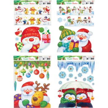 ΑΥΤΟΚΟΛΛΗΤΑ LEBEZ CHRISTMAS GLITTER WINDOW 30x37cm