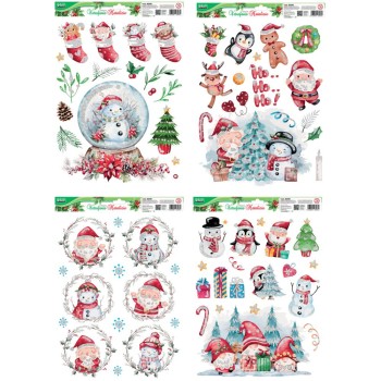 ΑΥΤΟΚΟΛΛΗΤΑ LEBEZ CHRISTMAS GLITTER WINDOW 30x37cm