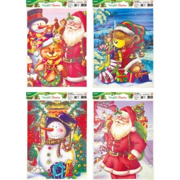 ΑΥΤΟΚΟΛΛΗΤΑ LEBEZ CHRISTMAS GLITTER WINDOW 30x37cm