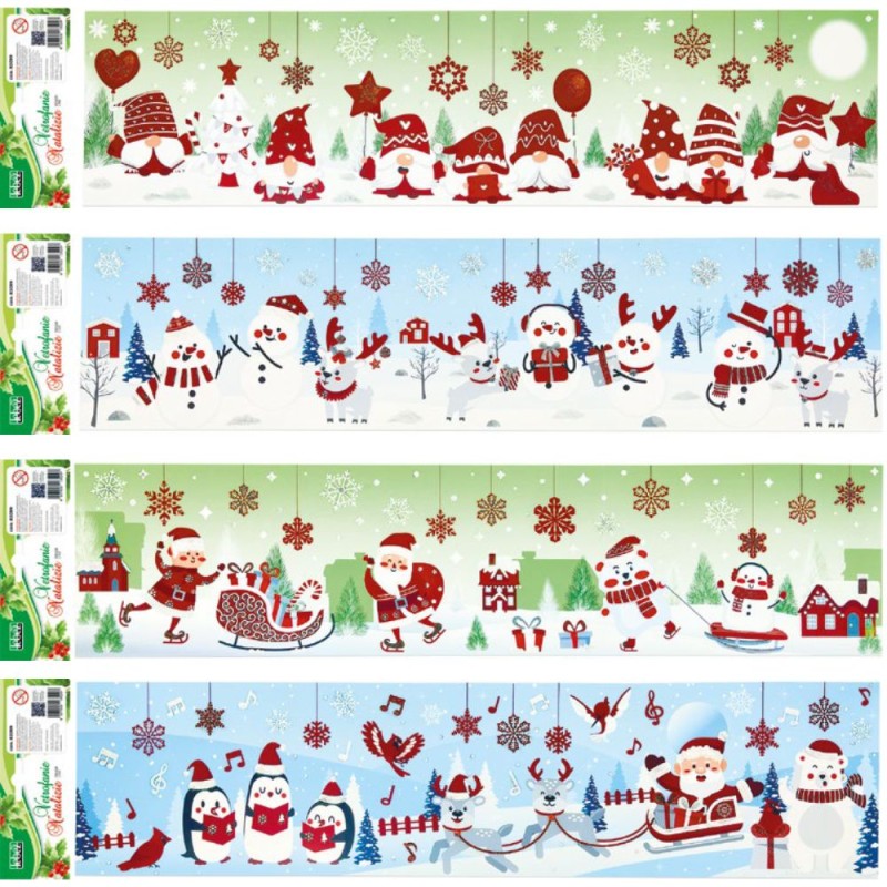 ΑΥΤΟΚΟΛΛΗΤΑ LEBEZ CHRISTMAS GLITTER WINDOW 64x15cm