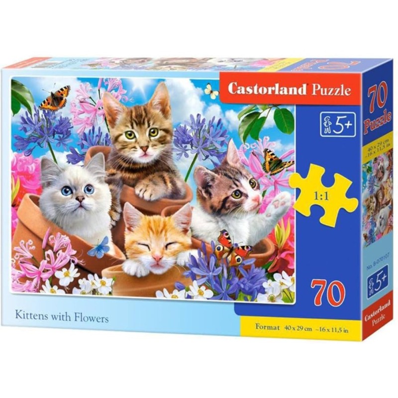 PUZZLE  CASTORLAND 120τεμ. Kittens with Flowers (320x230mm)