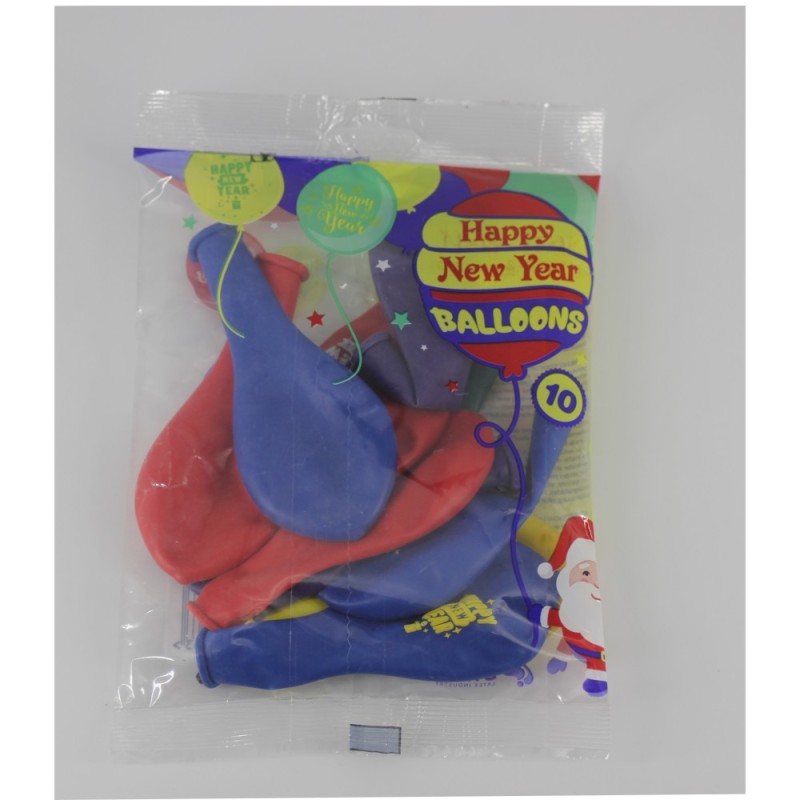 ΜΠΑΛΟΝΙΑ ΠΟΛΥΧΡΩΜΑ 10τεμ. HAPPY NEW YEAR