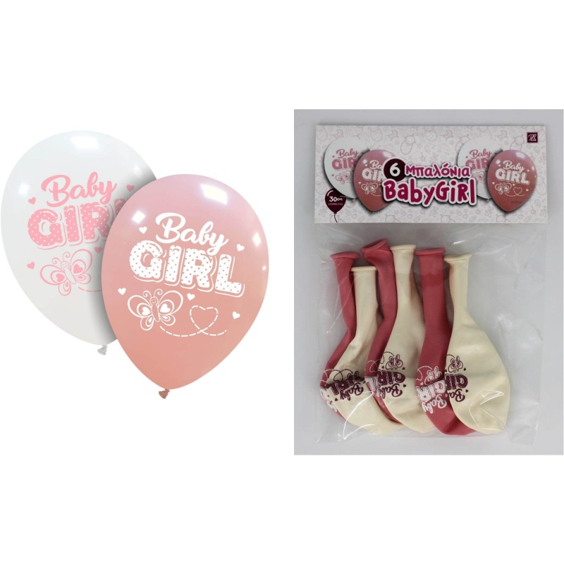 ΜΠΑΛΟΝΙΑ BABY GIRL 6τεμ. 30cm