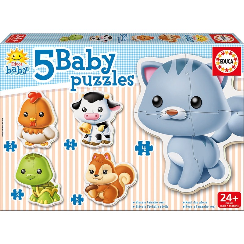 PUZZLE EDUCA ΠΑΙΔΙΚΑ BABY ANIMALS 5τεμ. (2+)