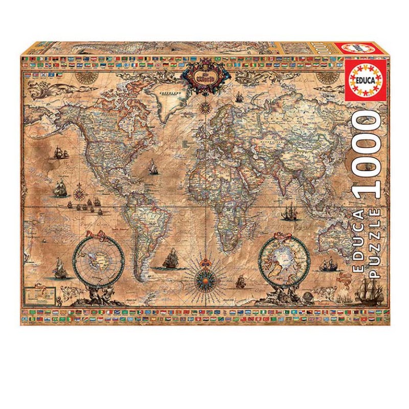 PUZZLE EDUCA Antique World Map 1000τεμ.