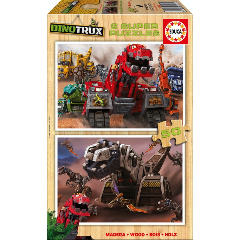 PUZZLE EDUCA ΠΑΙΔΙΚΑ ΞΥΛΙΝΑ 2x50τεμ. Dinotrux