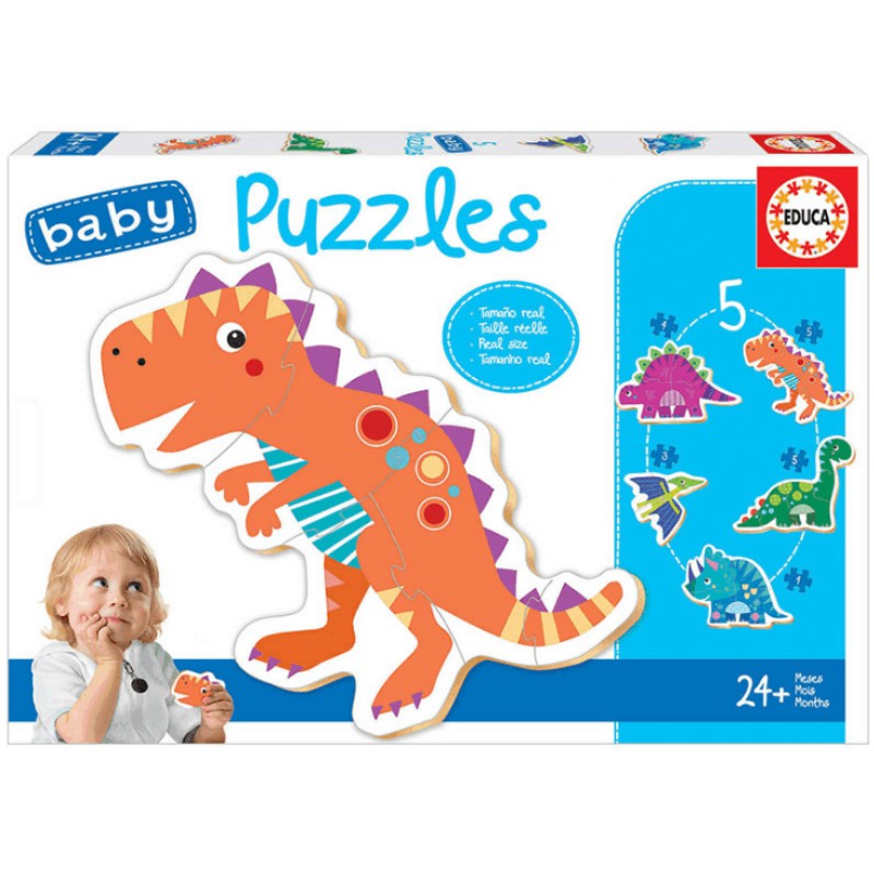 PUZZLE EDUCA ΠΑΙΔΙΚΑ BABY DINOSAUR 5τεμ. (2+)