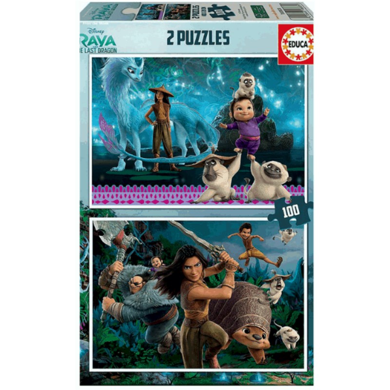 PUZZLE EDUCA ΠΑΙΔΙΚΑ 2x100 Raya the last dragon