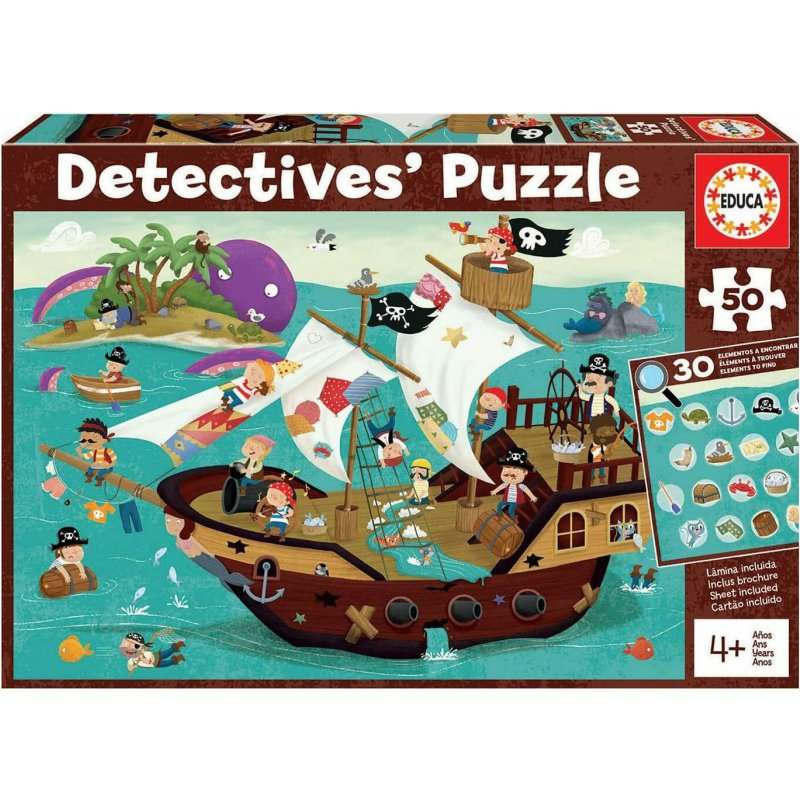 PUZZLE EDUCA ΠΑΙΔΙΚΑ DETECTIVES PIRATES  50τεμ.