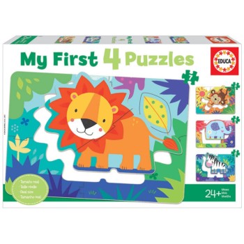 PUZZLE EDUCA ΠΑΙΔΙΚΑ MY FIRST 4 PUZZLE JUNGLE ANIMALS. (2+)