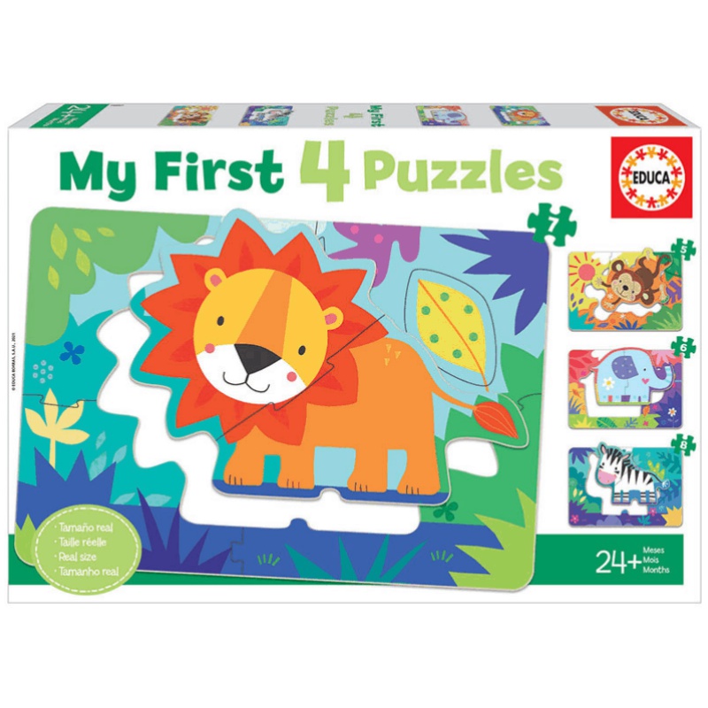 PUZZLE EDUCA ΠΑΙΔΙΚΑ MY FIRST 4 PUZZLE JUNGLE ANIMALS. (2+)