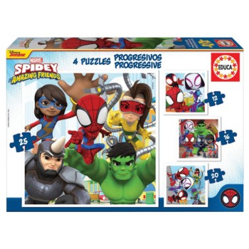 PUZZLE EDUCA ΠΑΙΔΙΚΑ (12-16-20-25 τεμ.) PROGRESSIVE Spidey & His Friends