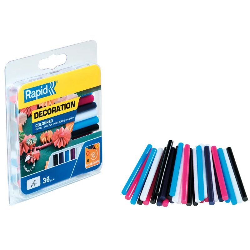 ΡΑΒΔΟΙ ΣΙΛΙΚΟΝΗΣ 9cm Φ7mm ΣΕΤ 36τεμ.ΚΛΑΣΣΙΚΑ ΧΡΩΜΑΤΑ