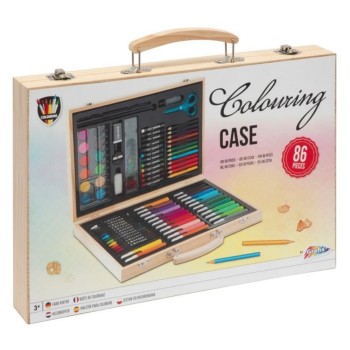 ΧΡΩΜΑΤΑ ΣΕΤ ΞΥΛΙΝΗ ΚΑΣΕΤΙΝΑ 86τεμ.