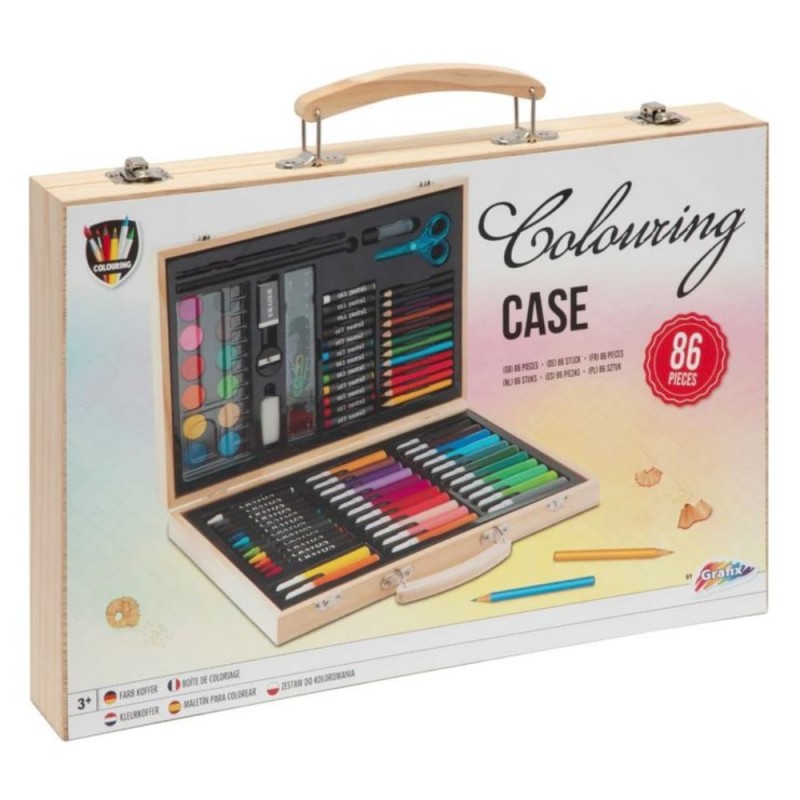 ΧΡΩΜΑΤΑ ΣΕΤ ΞΥΛΙΝΗ ΚΑΣΕΤΙΝΑ 86τεμ.