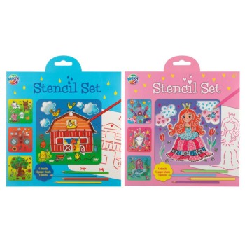 ΣΕΤ ΣΤΕΝΣΙΛ 4τεμ.21χ21 (με 5 μολύβια χρωματιστά)