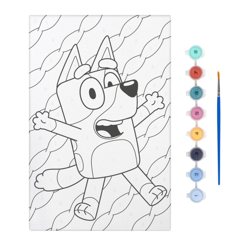 ΣΕΤ ΖΩΓΡΑΦΙΚΗΣ ΚΑΜΒΑΣ 30χ20 BLUEY ΜΕ ΑΡΙΘΜΟΥΣ