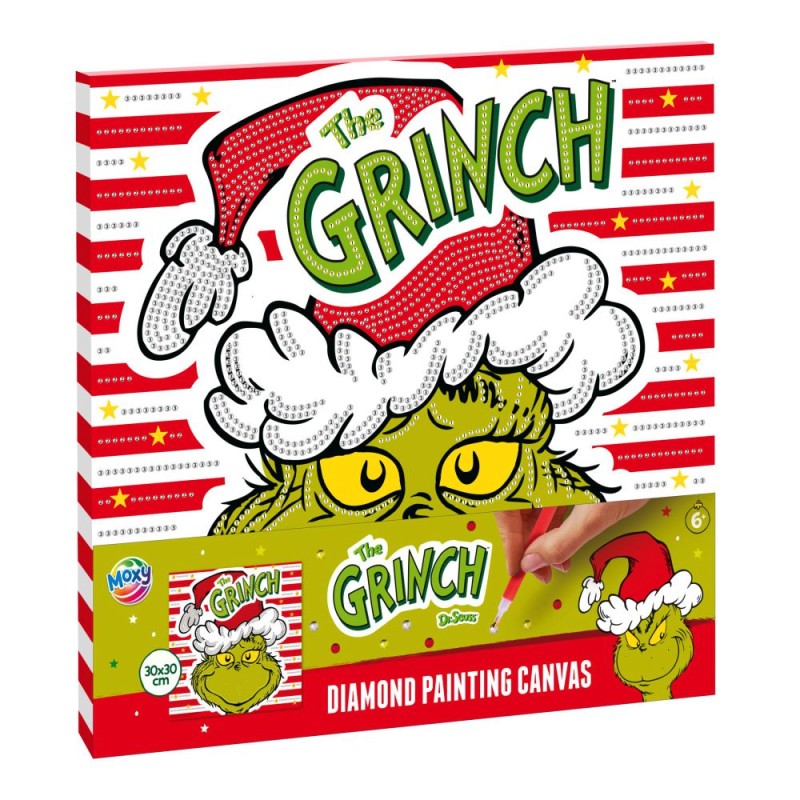 ΣΕΤ ΖΩΓΡΑΦΙΚΗΣ ΚΑΜΒΑΣ DIAMOND GRINCH 30χ30 CHRISTMAS
