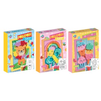 ΔΗΜΙΟΥΡΓΙΕΣ ΣΕ ΚΟΡΝΙΖΑ 26,5x19,5  ΜΕ POM POM(3σχέδια)