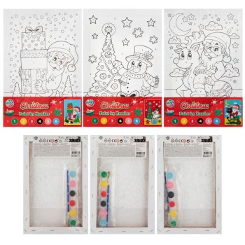 ΣΕΤ ΖΩΓΡΑΦΙΚΗΣ ΚΑΜΒΑΣ 20χ30 CHRISTMAS PAINTING (3 σχέδια)