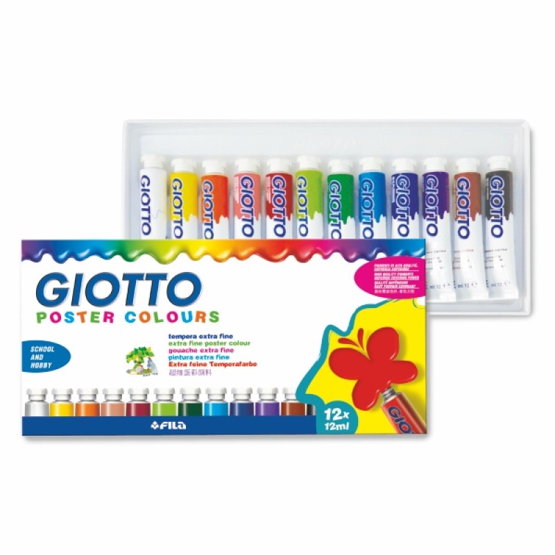 ΤΕΜΠΕΡΕΣ ΣΕΤ GIOTTO 12ml ΤΩΝ 12 ΧΡΩΜ.