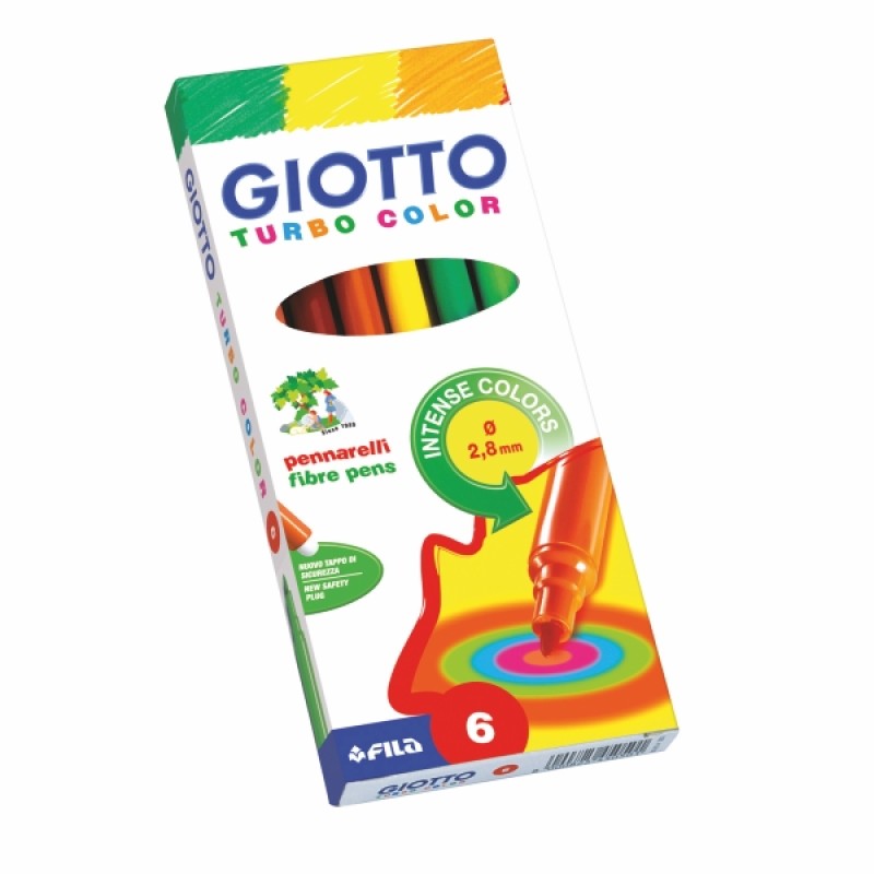 ΜΑΡΚΑΔΟΡΟΙ GIOTTO ΨΙΛΟΙ TURBO COLOR ΤΩΝ 6
