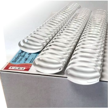 ΣΠΙΡΑΛ ΒΙΒΛΙΟΔΕΣΙΑΣ ΠΛΑΣΤΙΚΑ Νο 45 ΛΕΥΚΑ  (κουτί 50τεμ.) ΟΒΑΛ