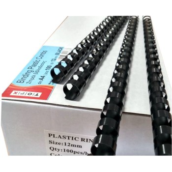 ΣΠΙΡΑΛ ΒΙΒΛΙΟΔΕΣΙΑΣ ΠΛΑΣΤΙΚΑ Νο 10 ΜΑΥΡΑ  (κουτί 100τεμ.)