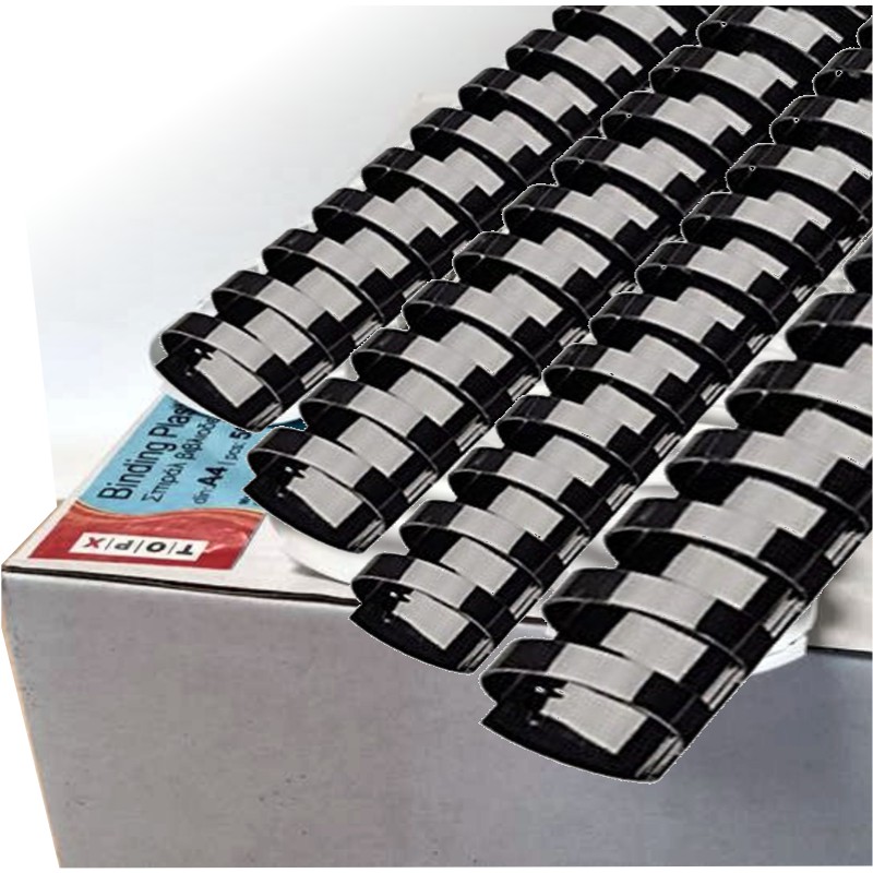 ΣΠΙΡΑΛ ΒΙΒΛΙΟΔΕΣΙΑΣ ΠΛΑΣΤΙΚΑ Νο 32 ΜΑΥΡΑ  (κουτί 50τεμ.) ΟΒΑΛ