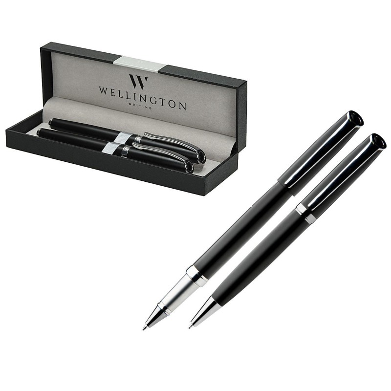 ΣΤΥΛΟ WELLINGTON ΣΕΤ AURORA BLACK  (Διαρκείας & roller)